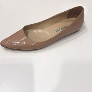 Nude Patent Manolo Blahnik Titto Flat